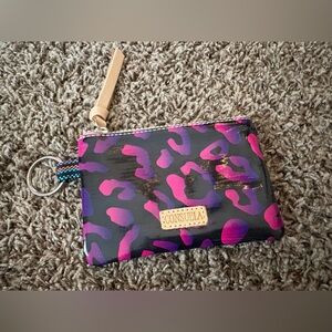 Consuela Pebbles Teeny Pouch Multicolor Pink Purple Leopard Retired Wallet Purse